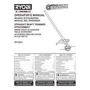 Ryobi RY15527 Trimmer manual cover