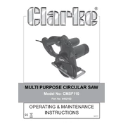 Clarke 6462162 CMSF110 Multi Purpose Circular Saw manual cover