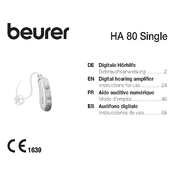 Beurer HA 80 Single  Hearing Amplifier manual cover