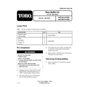 Toro OFZ Deck 100-2438 Baffle Kit manual cover