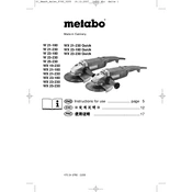 Metabo W 21-180 Grinder manual cover