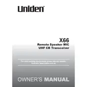 Uniden X66 Transceiver manual cover