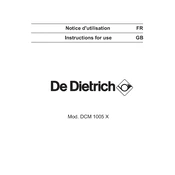 De Dietrich DCM1005X Cooker manual cover