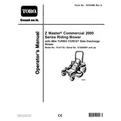 Toro Z Master Turbo Force 2000 Series 74141TE Mower manual cover