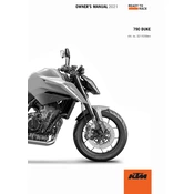 KTM Duke 790 2021 Motorcycle manual cover