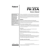 Roland PK-25A manual cover