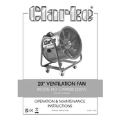 Clarke 3230242 CAM500 230V 20 Inch Ventilation Fan manual cover