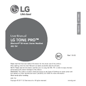 LG TONE Pro HBS-781 Headset manual cover