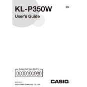 Casio KL-P350W Label Printer manual cover