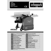 Scheppach HMS850 5902204901 Planing Machine manual cover