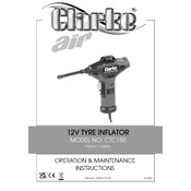 Clarke 760295 CTC150 12V Tyre Inflator manual cover