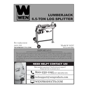 Wen 56207 39052029932 Log Splitter manual cover