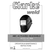 Clarke 6000716 PG4 Arc Activated Headshield manual cover