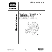 Toro TimeCutter ZS 3200S 74682 Mower manual cover