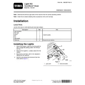 Toro GrandStand 133-1437 Light Kit manual cover