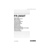 Casio FR-2650T Calculator manual cover