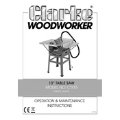 Clarke 6500747 CTS15 10 Inch Table Saw manual cover