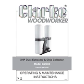 Clarke 6471150 CDE85 3HP Dust Extractor Chip Collector manual cover