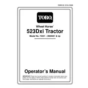 Toro Wheel Horse 523Dxi 73551 Tractor manual cover