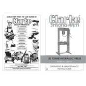 Clarke 7616010 CAS30F 30 Tonne Hydraulic Press manual cover