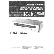 Rotel RX-102 MKII Receiver manual cover