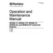 Perkins 403EA-11 Engine manual cover