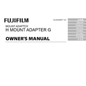 Fujifilm H MOUNT ADAPTER G Adapter manual cover