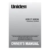 Uniden XDECT SSE06 Handset manual cover