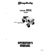 Simplicity 1690015 Baron 7013S Tractor manual cover