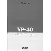 Yamaha Clavinova YP-40 Piano manual cover