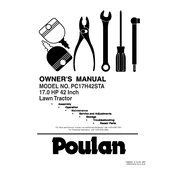 Poulan Pro PC17H42STA Tractor manual cover