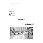 De Dietrich DRS921JE Refrigerator manual cover