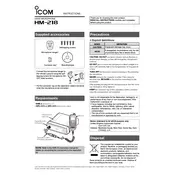 Icom HM-218 Microphone manual cover