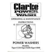 Clarke 1499150 Tiger1550 Petrol Power Washer manual cover