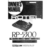 Rotel RP-5300 Turntable manual cover