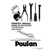 Poulan Pro PO17542STB Tractor manual cover