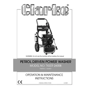 Clarke 7320207 Tiger 2600B Petrol Driven Power Washer manual cover