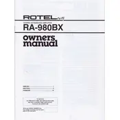 Rotel RA-980BX Amplifier manual cover