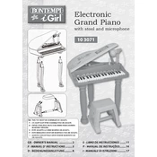 Bontempi 10 3071 Electronic Grand Piano manual cover