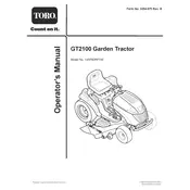 Toro GT2100 14AP80RP744 Tractor manual cover