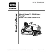 Toro Wheel Horse XL 380H 71252 Tractor manual cover