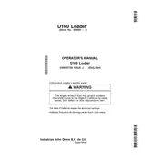 John Deere D160 Loader manual cover