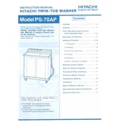 Hitachi PS-70AP Washing Machine manual cover