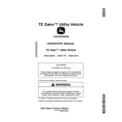 John Deere Gator TE Utility Vehicle manual cover