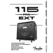 Fender 115 Pro EXT Bass Loudspeaker Enclosure 22-17800-000 Speaker manual cover