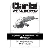 Clarke 6470088 CAG121 4.5 Inches Angle Grinder manual cover