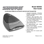 Shure MX692 Microphone manual cover