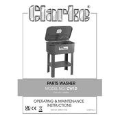 Clarke 7630900 CW1D Parts Washer manual cover