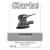 Clarke 6462061 CPS125 Palm Sander manual cover