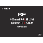 Canon RF 800mm F5.6 L IS USM manual cover